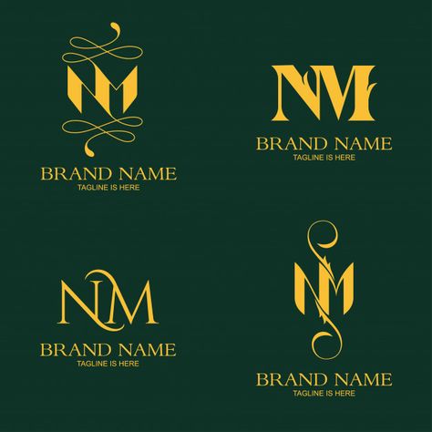 Elegant letter nm logo template Premium Vector | Free Vector #Freepik #vector #freelogo #freevintage #freeabstract #freedesign Nm Logo Design, Nn Logo, Nm Logo, Logo Design Fonts, Mn Logo, Fonts Inspiration, Wedding Illustration Card, N Logo Design, Pet Shop Logo