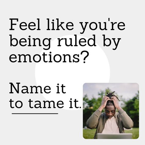 We are emotional beings and sometimes that can feel overwhelming. One simple method to help you learn to manage your emotions is to name it to tame it. That means that as you notice yourself experiencing an emotion that is strong, take a moment to identify the specific emotion you're feeling. The more specific you are the more effective the strategy is. Once you have named the emotion, work to explain to yourself how the emotion came to be. Don't defend it, you have every right to expe... Sports Psychology, Name It, Psychology, Meant To Be, Take That, In This Moment, Feelings