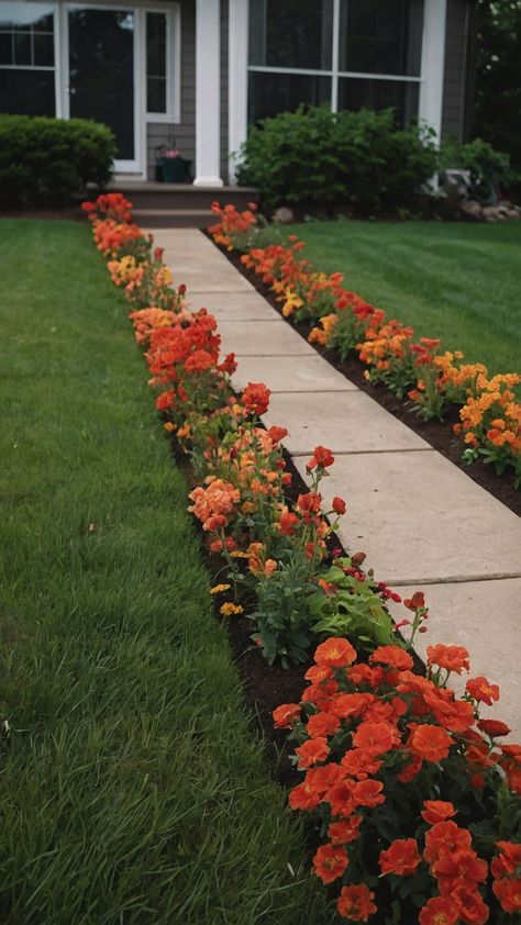 Transform the entrance of your home with stunning flower beds in front of house In our latest blog post we explore a variety of beautiful garden designs that focus on low maintenance yet captivating flower beds From rustic stone arrangements adorned with white rock to vibrant perennial plants that thrive in full sun discover easy DIY ideas that will elevate your outdoor space We also delve into the use of rocks and raised beds to create a structured look that combines both fo Backyard Flower Beds Against House, At Home Flower Garden, Flowers Along Driveway, Small Flower Garden In Front Of House, Low Maintenance Flower Beds In Front Of House, Small Flower Bed Ideas In Front Of House, Flowerbed Ideas Front Of House, Creating A Flower Bed, Flower Beds In Front Of House