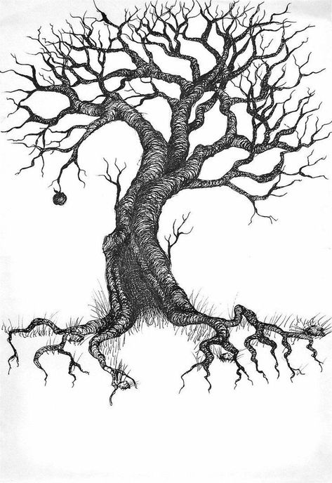 Apple Tree Drawing, Tree Of Life Artwork, Tree Sketch, Life Sketch, Tattoos Mandala, Twisted Tree, Tree Tattoo Designs, Tree Sketches, Tree Of Life Tattoo