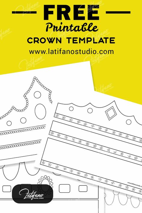 Free printable crown template - These crown template simplify the crafting process, allowing you to focus on the joy... Crown Templates Free Printable, Printable Crown, Diy Birthday Crown, Queen Crowns, Crown Printable, Halloween Crown, King And Queen Crowns, Crown Template, Children's Church Crafts