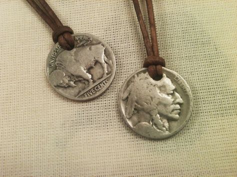 Populus Clothing buffalo nickel necklaces made from genuine leather, antiqued copper clasps and 75-100 year old buffalo nickels. Buffalo Nickel, Leather Bracelets, Coin Jewelry, Antique Copper, Jewelry Designs, Fashion Ideas, Washer Necklace, Leather Bracelet, Year Old