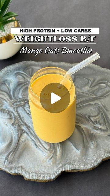 Pooja Bohra on Instagram: "High Protein + Low Carbs
Weightloss Breakfast, Ep-8
MANGO OATS SMOOTHIE🥭🧃

🥭✨ Indulge in the vibrant flavors of summer with our Mango Oats Smoothie! 🌞 Perfect for a refreshing breakfast or post-workout snack, this creamy blend combines the tropical sweetness of ripe mangoes with the wholesome goodness of oats.🥭💛 

🥭Instructions: 
1. In a blender, blend ½ chopped Mango with 3 soaked walnuts, 2tsp soaked rolled Oats, some ice cubes and a cup of almond milk until smooth.
2. Serve and enjoy!

Whether you’re a health enthusiast or simply craving a taste of sunshine, this smoothie is sure to become your go-to favorite!🥭🥛

Follow @nutritionist_poojabohra for more such contents ! 💃

Contact: Reena +91 8208178512 (Team Nutritionist Pooja Bohra) to know more abou Mango Oats Smoothie, Oats Shake, Recipes Mango, Oats Smoothie, Refreshing Breakfast, Weight Management Programs, Oat Smoothie, Post Workout Snacks, Smoothie Healthy