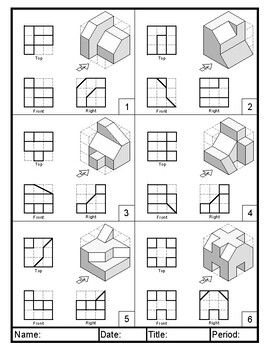 Isometric Practice Drawing One By Cad Shop By Cadesigns Orthographic Projection Drawing Projects, Orthogonal Drawing, Isometric Practice, Orthographic Projection Drawing, Architecture Orthographic Drawings, Isometric And Orthographic Drawing Objects, Isometric And Orthographic Drawing, Orthographic To Isometric Drawing, Isometric Sketch