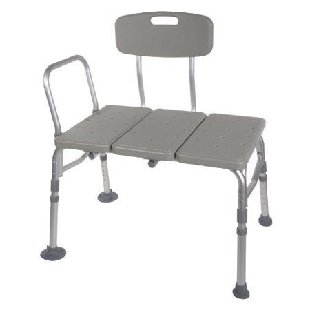 Transfer Bench Adjustable Height Legs, Lightweight Plastic Benches for Bath Tub and Shower with Back Non-slip Seat, Gray Bathroom Chair, Bath Bench, Transfer Bench, Bath Safety, Bench With Back, Bath Seats, Shower Seat, Shower Chair, Shower Bench