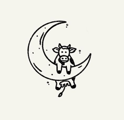 Cow Sketch, Tattoo Cute, Cow Tattoo, Idea Tattoo, Cow Drawing, Tattoo Aesthetic, Tattoo Minimalist, Cute Easy Doodles, Animal Doodles