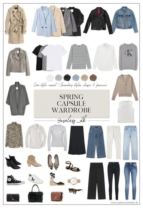 Modest Wardrobe Basics, Cool Tone Capsule Wardrobe, Spring Minimalist Wardrobe, Basic Staple Wardrobe, Minimalist Spring Wardrobe, Minimalist Spring Outfits, Minimalist Moda, Wardrobe Minimalist, Capsule Wardrobe Casual