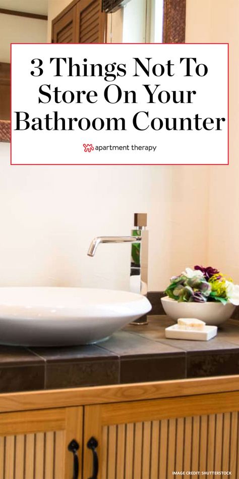 3 Things You Don’t Need on Your Bathroom Counter, According to Home Stagers Sink Ideas Bathroom, Storage Ideas For Small Bathrooms, Bathroom Counter Ideas, Bathroom Sink Ideas, Ideas For Bathrooms, Counter Bathroom, Bathroom Counter Organization, Bathroom Sink Design, Bathroom Counter Decor