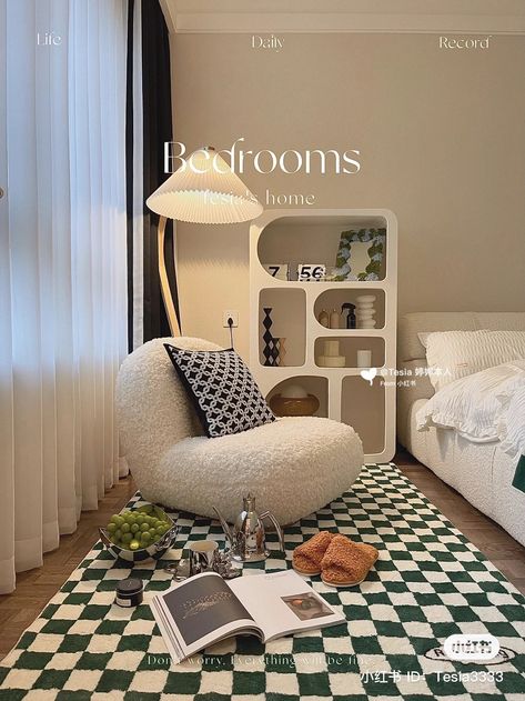 Aesthetic One Bedroom Apartment, Small Salon Retail Display Ideas, Unique Nightstand Ideas, Corner Chair Bedroom, Pinterest Room Decor, Kitchen Home Decor, Cozy Room Decor, Minimalist Room, Apartment Decor Inspiration