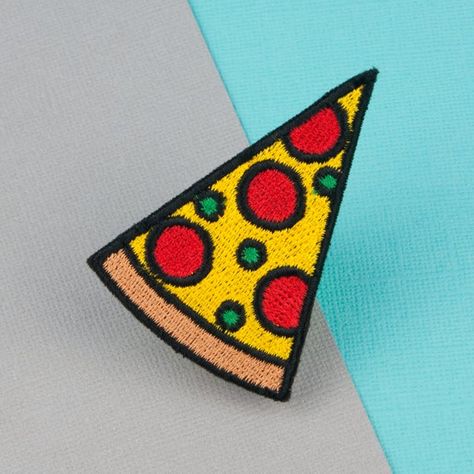 One slice of super cheesy pepperoni pizza coming up, we hope your hungry! Fully embroidered patch.Design your style instantly with Hatty Hats Embroidery iron on patches. Made with love <3 in the United Kingdom♥ Measures approx: 6.2cm high x 4.5cm wide.♥ Quick & easy iron on backing (instructions included).♥ Designed by & exclusive to Hatty Hats Embroidery.♥ Includes 1 patch.♥ Made in the United Kingdom.📹 Watch this patch being made 👉 youtube.com/watch?v=fKo2DZ1EBKw&t=3sView our Pizza Decorations, Pizza Emoji, Food Embroidery, Feminist Patch, Backpack Diy, Party Pizza, Hats Embroidery, Band Patches, Patch Jacket