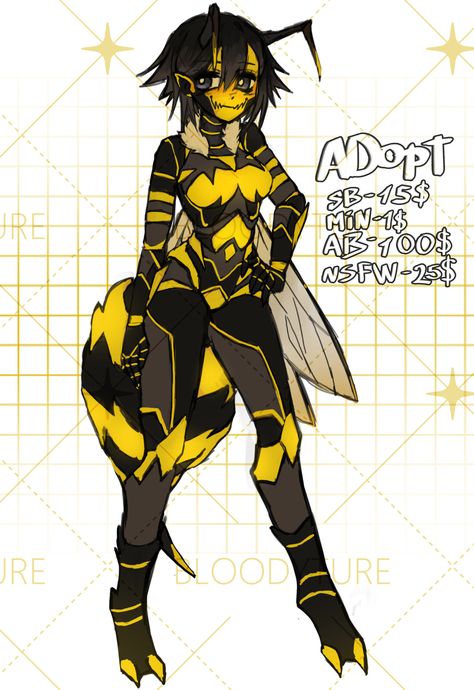 Adopt insect BEE QWIN, bloodyture art on ArtStation at https://www.artstation.com/artwork/4NoqKl Human Hybrid Drawing, Human Insect, Hybrid Drawing, Human Hybrid, Insects, Adoption, Bee, Human, Drawings