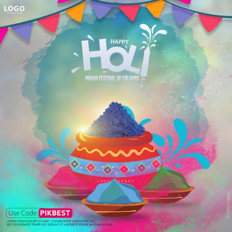 Happy Holi Template, Happy Holi Post, Holi Social Media Post, Holi Post, Happy Holi Festival, Holi Festival Of Colours, Celebration Background, Graphic Design Ads, Holi Festival