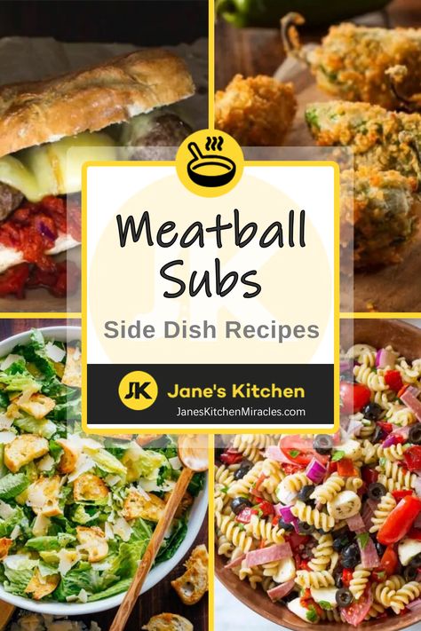 Meatball sub side dishes Italian Meatball Side Dish, Sides To Go With Meatball Subs, What Goes With Meatball Subs, What To Serve With Meatball Subs, Meatball Subs Sides Dishes, Side Dishes For Meatball Subs, Sides For Meatball Subs, Ideas For Side Dishes, Meatball Side Dishes