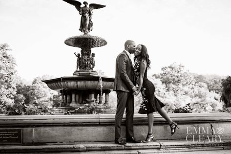 Central Park Engagement Shoot, Fall Engagement Shoot Engagement Ring Hint, Bethesda Fountain Central Park, Outdoor Engagement Pictures, Fall Engagement Shoots, Classy Engagement Photos, Bethesda Fountain, Beautiful Roads, Spring Engagement, Nj Wedding