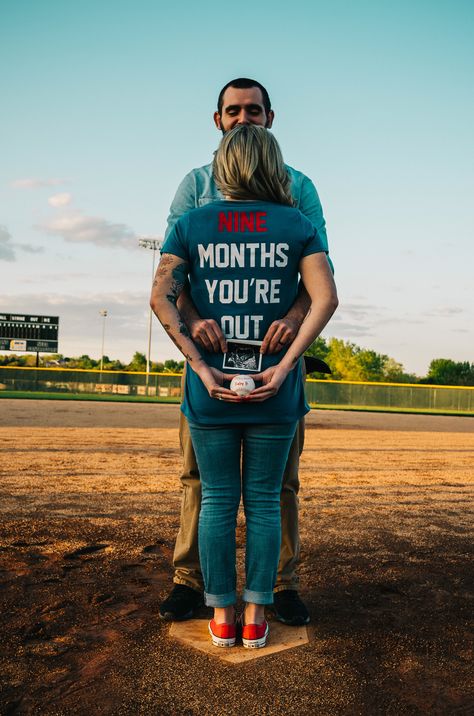 Baby announcement baseball Baseball Baby Announcement, Baby Shower Woodland Theme, Baseball Baby, Baby Announcements, Woodland Theme, Nine Months, Baby Shower Woodland, Baby Announcement, Gender Reveal