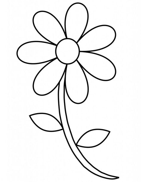 Tissue Paper Flower Art Project | Woo! Jr. Kids Activities Simple Flower Template, Flower Traceable, Flower For Coloring, Spring Flower Template, Simple Flower Coloring, Preschool Flower Coloring Pages, Flower Templates Printable Free For Kids, Flower Drawing For Kids, Flower Templates Printable Free