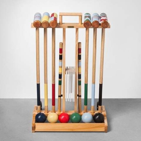 Hearth & Hand with Magnolia Croquet Set with Cart - 6 Players Summer Bbq Decorations, Croquet Set, Hearth And Hand With Magnolia, Magnolia Collection, Hearth & Hand With Magnolia, Berry Baskets, Chip And Joanna Gaines, Yard Games, Hearth And Home