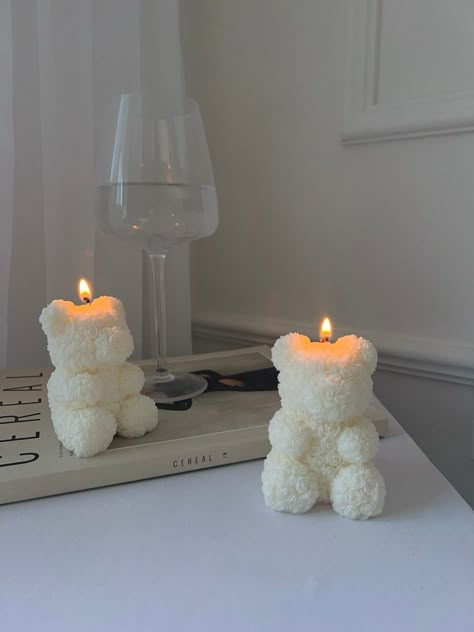 candles, elegant, classy candles, teddy candles, teddy bears, scent, nice things, cute things, minimalism, luxury, Bear Candle, White Room Decor, Soya Mumu, Cute Candles, Aesthetic Candles, Cute Bedroom, Candle Aesthetic, Baby Shower Party Favors, Cute Teddy Bear