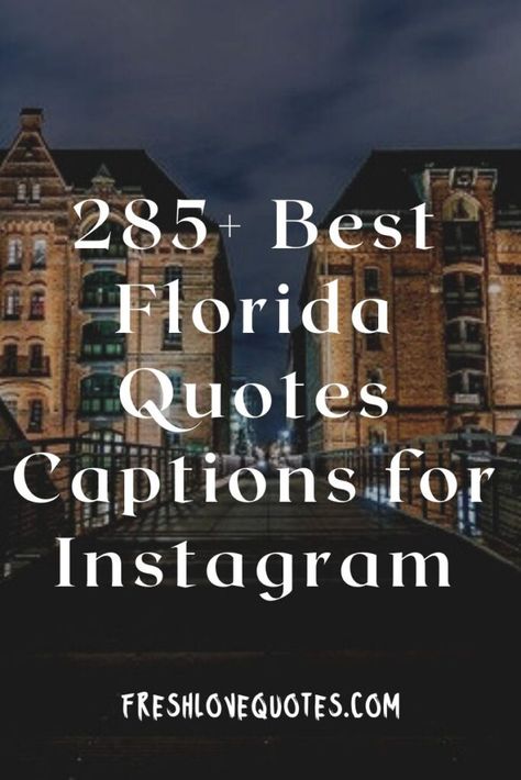 285+ Best Florida Quotes Captions for Instagram Florida Instagram Captions, Jewel Quotes, Spring Break Florida, Florida Quotes, Vacation Captions, Key West Vacations, Sunset Quotes Instagram, Key Quotes, Fantastic Quotes