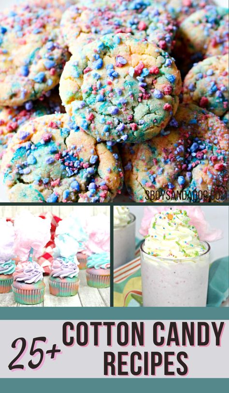 Who loves Cotton Candy Recipes? This list of sweet treats ranges from cotton candy cupcakes to a protein cotton candy ice cream. Cotton Candy Fudge Recipes, Cotton Candy Cupcakes Recipe, Cotton Candy Recipes, Cotton Candy Cheesecake, Cotton Candy Recipe, Cotton Candy Cake, Candy Cookies Recipes, Cotton Candy Ice Cream, Cotton Candy Cupcakes