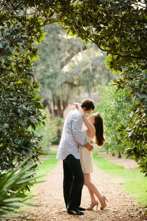 Tampa/Lake Wales Engagement Shoot - Bok Tower Gardens - Justin Demutiis Couple Poses In Greenery, Nature Couple, Engagements Pictures, Sweet Couples, Marriage Photos, Romantic Photography, Tower Garden, Pre Wedding Poses, Tampa Wedding