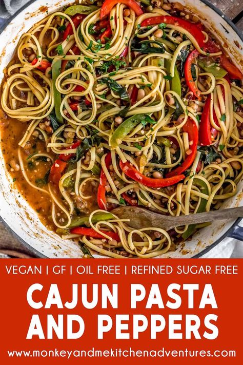 Pasta And Peppers, Vegan Cajun Pasta, Cooking Collard Greens, Vegan Casseroles, Vegan Cajun, Accidentally Vegan, Unusual Recipes, Monkey And Me Kitchen Adventures, Monkey And Me