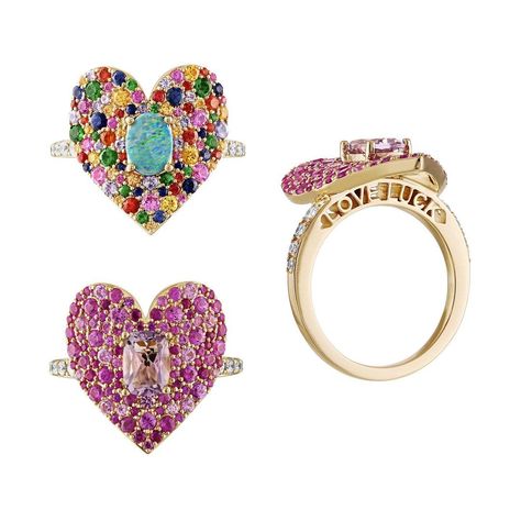 Eden Presley on Instagram: “Love/Luck❤️The end. #edenpresleymantra” Posey Rings, Color Stones, Jewelry Accessories Ideas, Pink Bling, Puffy Heart, Ruby Rose, Lovely Jewellery, Dream Jewelry, Love Ring