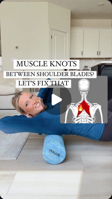 Kristen Bos | Doctor of Physical Therapy on Instagram: "Sick of muscle knots between your shoulder blades that just WON’T go away? 🔥 😣   LETS FIX THAT 👏🏻   It can be hard to find a stretch that really addresses the top layer of muscles and the deep muscles in that area as well, which leads to only partial or temporary relief.  The breathing component of this exercise is key to really get those deep muscles a break and the stretch that they are craving.   Comment below if you struggle with this pain point, and I’ll create more videos to help! ☺️👏🏻💪🏻  #neckpain #muscleknot #muscletension #neckmobility #stretch #shoulderpain #thoracicpain #neckstretch #breathing #mobility #mobilityexercises #physicaltherapy #choosept #pt #physiotherapy #movement   Disclaimer: this is not medical advic Muscle Knots In Shoulder Blades, Shoulder Knot Relief, Trapped Wind Relief, Strained Muscle Relief, Muscle Spasms Relief, Shoulder Blade Stretch, Shoulder Blade Muscles, Upper Back Muscles, Therapy Exercises