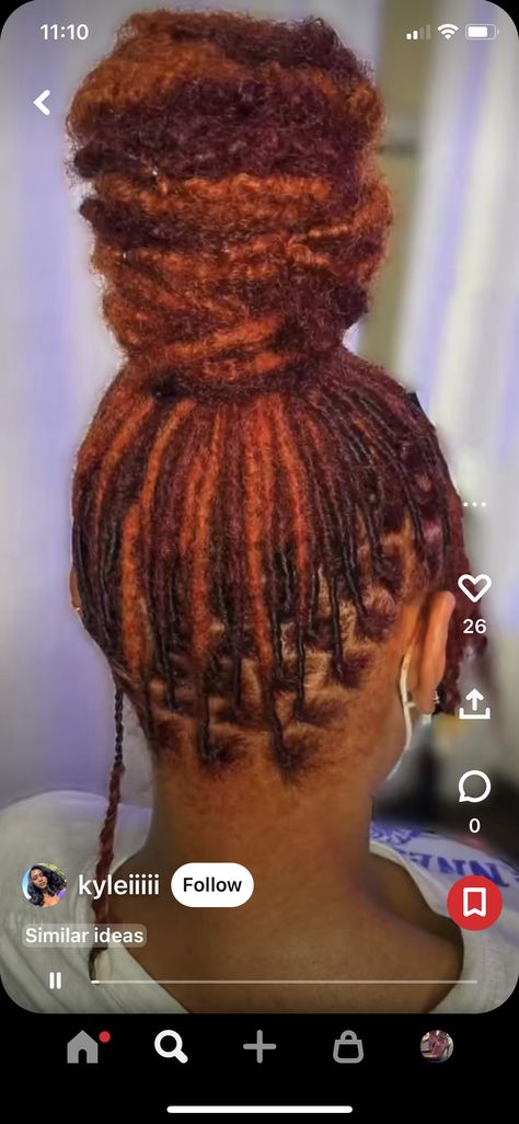 Colored Hair Wax, Black Hair Locs, Ombre Locs, Dyed Locs, Era Aesthetic, Healing Era, Cinnamon Color, Honey Hair, Red Ombre