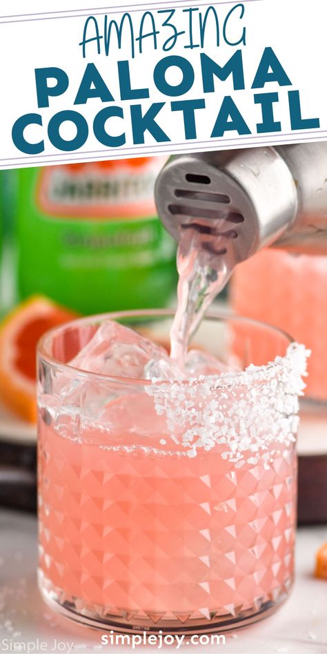 This Paloma Cocktail is a grapefruit flavored tequila cocktail that is like the margaritas lower calorie cousin! Delicious! Paloma Drink, Flavored Tequila, Paloma Recipe, Camping Drinks, Low Calorie Cocktails, Grapefruit Cocktail, Paloma Cocktail, Tequila Cocktail, Happy Hour Cocktails