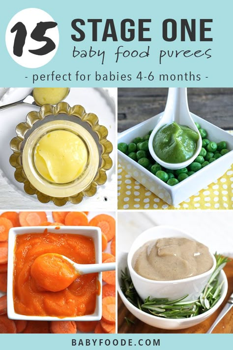 15 stage one baby puree recipes that will tempt your baby's taste buds! These easy recipes are made with nutrient dense whole fruits and vegetables with an added pinch of spice to make these purees out-of-this-world delicious! #baby #babyfood #stageone Green Bean Baby Food, Baby Food Recipes Stage 1, Apple Baby Food, Baby Purees, Sweet Potato Baby Food, Easy Homemade Baby Food, Baby Food Recipe, Puree Recipes, Diy Baby Food