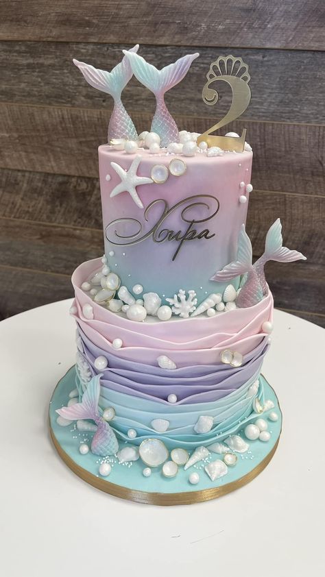 Iv’s Cakery - Iv’s Cakery added a new photo to the album:... Mermaid Cake Designs Birthday Parties, Mermaid Decorations, Ariel Cake, Mermaid Cookies, Little Mermaid Cakes, Mermaid Birthday Party Decorations, Fondant Cake Designs, Mermaid Theme Birthday Party, Mermaid Birthday Cakes