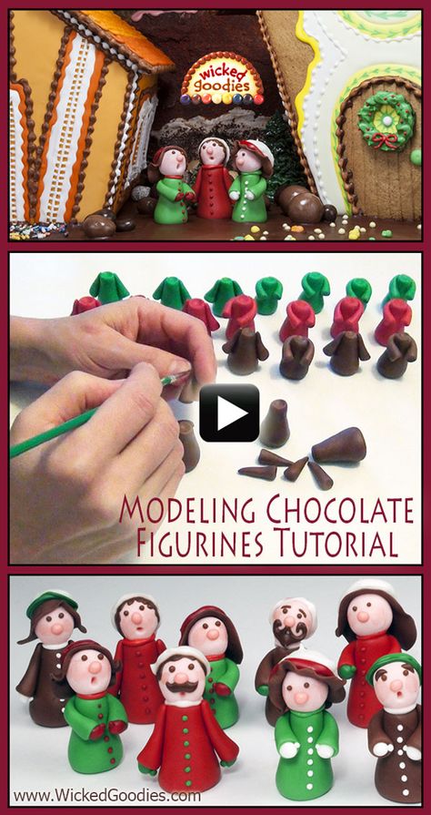 sandylandya@outlook.es  VIDEO Modeling Chocolate Figurines Tutorial Modeling Chocolate Figures, Chocolate Figures, Molding Chocolate, Chocolate Modeling, Candy People, Fondant Figurines, Snickers Cheesecake, Fondant Flower Cake, Fondant Figures Tutorial