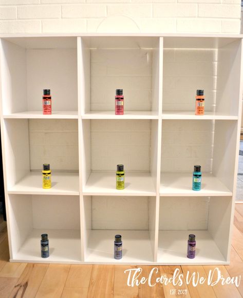 Rainbow Cubby Toy Organizer Painted Cubby Storage, Cubby Makeover, Diy Bookcases, Diy Cubby, Classroom Cubbies, White Organizer, Cubby Ideas, Storage Bin Shelves, Wood Wall Storage