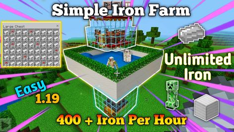 Simple Iron Farm In Minecraft Bedrock ( Tutorial ) Watch More Video's On YouTube 🫴 Vikas Brine YT Minecraft Farms, Farm In Minecraft, Iron Farm, Minecraft Farm, Minecraft, Quick Saves