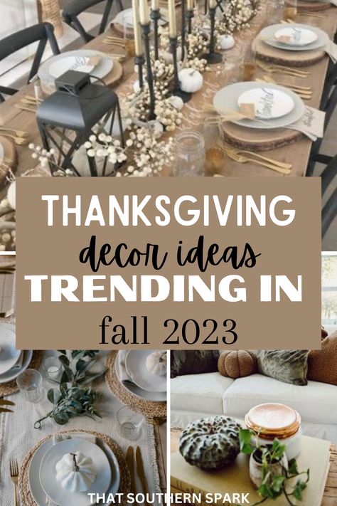 thanksgiving decor ideas Thanksgiving 2023 Decor, Thanksgiving Tablescapes Elegant, Fall House Decorations, Thanksgiving Tablescapes Simple, Thanksgiving Decorations Table Setting, Fall Color Palettes, Fall Decor Living Room Cozy, Traditional Fall Decor, Thanksgiving Decorations Outdoor