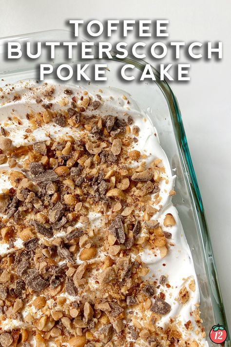 Toffee Butterscotch Poke Cake Recipe, 12 Tomatoes Toffee Butterscotch Poke Cake, Toffee Butterscotch Poke Cake 12 Tomatoes, Toffee Butterscotch Poke Cake, Butterscotch Poke Cake, Cake Secrets, Rocker Cards, Butterscotch Recipes, Tomatoes Recipes