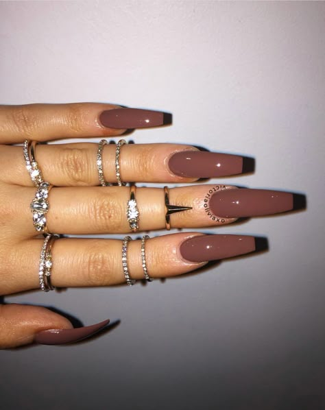 𝑝𝑖𝑛𝑡𝑒𝑟𝑒𝑠𝑡 ❥ @𝑥𝑐𝑙𝑢𝑠𝑖𝑣𝑒𝑗𝑎𝑦 🎱🦋💕 Nude Coffin Nails, Autumn Core, Fab Nails, Nail Decor, Nude Nail, Nail Shimmer, Goth Nails, Fall Acrylic Nails, Long Acrylic