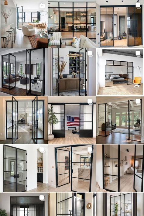 Steel Glass Interior Doors, Indoor Glass Sliding Doors, Black Frame French Doors, Black Metal French Doors Interior, Black Indoor Doors, Black French Doors Interior, Modern French Doors, Glass French Doors Interior, Modern French Doors Interior