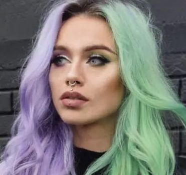 Lavender And Mint Hair, Lavender And Green Hair, Purple And Green Hair, Pastel Purple Hair, Mint Green Hair, Character Hair, Split Dye, Light Pink Hair, Hair Colouring