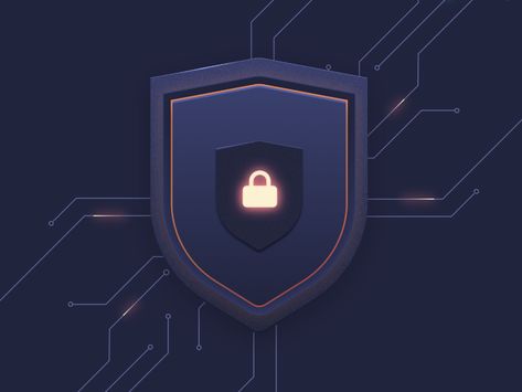 Security Issue by Tom Souverain for Algolia on Dribbble Security Illustration, Lock Illustration, Shield Illustration, Creative App Design, Ui And Ux Design, Logo Shield, Shield Vector, Ruby On Rails, Dark Design