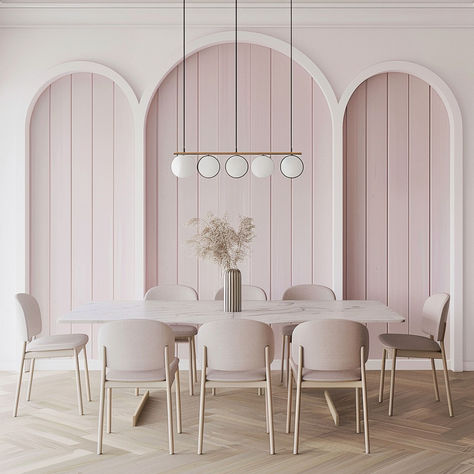 16 Impressive Board and Batten Wall Ideas White Board And Batten Dining Room, Board And Batten Pink, Elegant Accent Wall, Board And Batten Dining Room, Board And Batten Wall Ideas, Batten Wall Ideas, White Board And Batten, Batten Walls, Cream Color Scheme