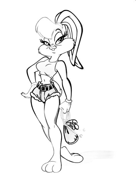 Lola Bunny Tattoo, Bugs And Lola, 90s Tattoos, Bunny Tattoo, Nostalgic 90s, Bunny Tattoos, Lola Bunny, Love Coloring Pages, Merrie Melodies