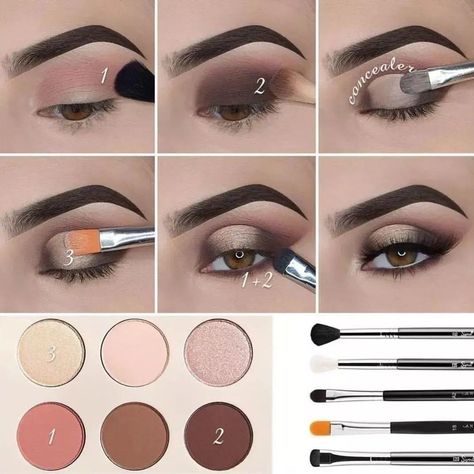 Arabic Makeup Tutorial, Smokey Eye Makeup Steps, Eye Makeup Images, Shimmer Eyeshadow Palette, Arabic Makeup, Makeup Pictorial, Dipbrow Pomade, Glitter Eye Makeup, Makeup Tutorial Eyeshadow