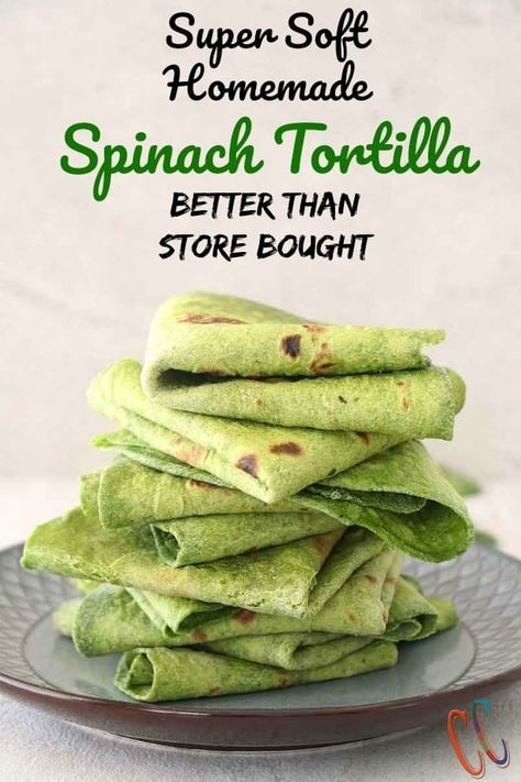 Spinach Tortillas, Resep Vegan, Sandwich Vegetarian, Glutenfri Baking, Healthy Tortilla, Tortillas Recipe, Spinach Tortilla, Spinach Wraps, How To Make Tortillas