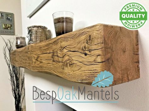 10cmx 10cm Farmhouse Chunky Fireplace Mantel-handmade Solid Oak Wood Mantel. Floating Mantel-high Quality, Strong Floating Brackets Provided - Etsy UK Oak Beam Fireplace, Mantel Beam, Wooden Mantelpiece, Floating Mantle, Fireplace Shelf, Bungalow Decor, Oak Mantel, Wooden Mantle, Wood Mantel