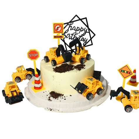 Excavator Cake, Digger Cake, Construction Birthday Cake, 4de Verjaardag, Truck Birthday Cakes, Construction Theme Birthday Party, Cars Birthday Cake, Construction Cake, Truck Cakes