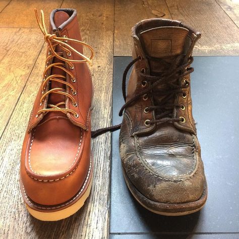 Red Wing Shoes Owners Club Red Wing 875, How To Make Boots, Red Wings Boots, Moc Toe Boots, Old Boots, Red Wing Boots, Men’s Boots, Wing Shoes, Red Wing Shoes