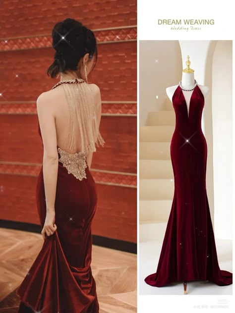 Powerful Prom Dress, Elegant Red Formal Dress, Spiderman Inspired Prom Dress, Korean Evening Dresses Elegant, Fantasy Dress Red, Red Ball Gown Elegant, Old Hollywood Dress Gowns, Evening Gowns Formal Classy Elegant, Red Gowns Elegant