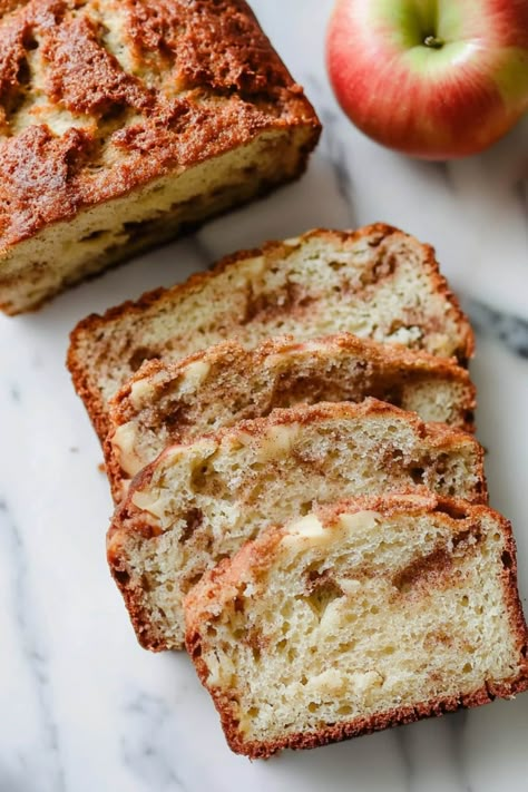 Apple Cinnamon Bread - Insanely Good Cinnamon Nut Bread, Apple Date Bread, Applesauce Quick Bread, Apple Oatmeal Bread, Apple Rolls, Cinnamon Apple Bread, Christmas Breads, Bread Loafs, Date Bread